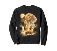 Dachshund Howling Moon Forest Dog Amante Weiner Art Sudadera