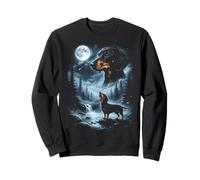 Dachshund Howling to The Moon Retro Wiener Dog de los 90 Sudadera