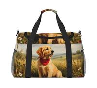 Dachshund in Flower Field - Bolsa de viaje compacta resistente al agua para deportes, gimnasio y fin de semana para hombres y mujeres