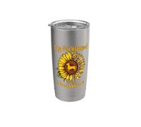 Dachshund is My Sunshine Sunflower Dog Paw Funny Puppy Lover Vaso térmico de acero inoxidable de doble pared