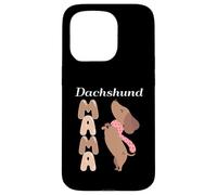 Dachshund Mama, Lindo Perro Salchicha de pie Carcasa para iPhone 15 Pro