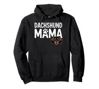 Dachshund Mama, lindo perro Weiner y diseño de pata para mamás de mascotas Sudadera con Capucha