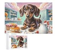 Dachshund Miniatura Rompecabezas Imposible,desafío for Adults Mascota Bonita Juego Educativo 1000 Piezas Obra De Arte De Juego De para Adultos Y Niños A Partir De 12 Años 1000 PCS
