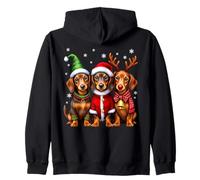 Dachshund Navidad Perros Divertido Santa Reno Elfo Sudadera con Capucha