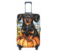 Dachshund On Pumpkin Autumn Leaves - Fundas elásticas para equipaje de viaje, a prueba de polvo, resistente a los arañazos, protector de maleta de 22-24 pulgadas