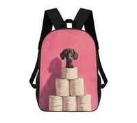 Dachshund on Toilet Paper Tower Dog Bathroom Art Mochila Escolar Mochila Para Niños Impresa En 3D Mochilas Infantiles Para Niños Y Niñas Mochilas Escolares Mochilas De Viaje Para Niños 17inch