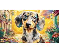 Dachshund Puzzle de 1000 Piezas Reciclado Juego Educativo Desafiante para Adultos y niños de 12 años y más 70x50/1000pcs
