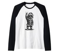 Dachshund Rock Music Christmas Dog Amante Camiseta Manga Raglan