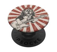 Dachshund Rock Star Guitarra Rock Music Dog PopSockets PopGrip Adhesivo