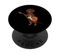 Dachshund Rockeur Perro Músico Guitarra Concierto Festival PopSockets PopGrip Adhesivo