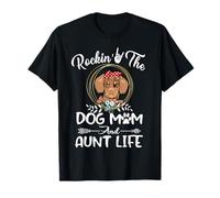 Dachshund Rocking The Dog Mom and Aunt Life Mothers Day Camiseta