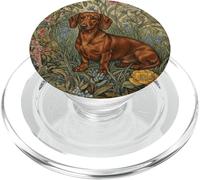 Dachshund Rojo en un jardín de Cuentos Vintage PopSockets PopGrip para MagSafe
