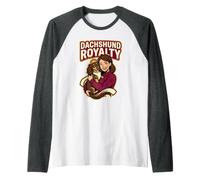 Dachshund Royalty Lover Cita Dueño Perro Mamá Vida Papá Amor Camiseta Manga Raglan