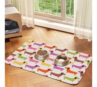 Dachshund Sausage Dogs Cute Dog,Waterproof Pet Feeding Mat,PU Leather Placemats for Cat Dog Water Bowl,Food Mats,40x60cm