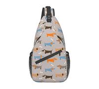 Dachshund Sling Backpack Travel Crossbody Casual Chest Shoulder Bag Fashion Fanny Pack