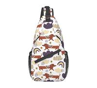 Dachshund Sling Bag, Chest Bag Daypack, Crossbody Sling Mochila para Viajes, Deportes, Correr, Senderismo