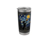 Dachshund Taco Dog Funny Van Gogh Noche estrellada Vaso térmico de acero inoxidable de doble pared
