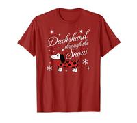 Dachshund Through The Snow: Divertido Perro navideño Camiseta
