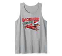 Dachshund Through The Snow Humor, Divertido Perro Salchicha navideño Camiseta sin Mangas