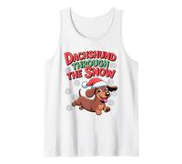 Dachshund Through The Snow Humor, Divertido Perro Salchicha navideño Camiseta sin Mangas