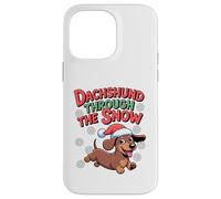 Dachshund Through The Snow Humor, Divertido Perro Salchicha navideño Carcasa para iPhone 14 Pro MAX