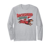 Dachshund Through The Snow Humor, Divertido Perro Salchicha navideño Manga Larga
