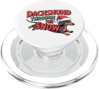 Dachshund Through The Snow Humor, Divertido Perro Salchicha navideño PopSockets PopGrip para MagSafe