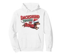 Dachshund Through The Snow Humor, Divertido Perro Salchicha navideño Sudadera con Capucha