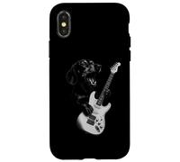 Dachshund Tocando Guitarra Rock Música Amante de Carcasa para iPhone X/XS