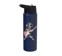 Dachshund tocando una guitarra | Vintage Weenie Dog Stainless Steel Insulated Water Bottle