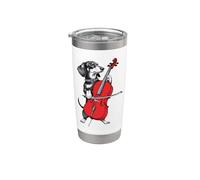 Dachshund Weenie Playing Cello Musician Player Vaso térmico de acero inoxidable de doble pared