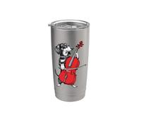Dachshund Weenie Playing Cello Musician Player Vaso térmico de acero inoxidable de doble pared