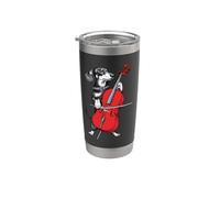 Dachshund Weenie Playing Cello Musician Player Vaso térmico de acero inoxidable de doble pared