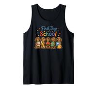 Dachshund Wiener Dog Primer día de Escuela Cachorros Camiseta sin Mangas