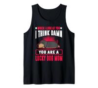 Dachshund You Are A Lucky Dog Mom Funny Puppy Dogs Lovers Camiseta sin Mangas