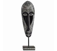 Dachsy Estatua tribal africana para máscaras africanas, escultura de resina hecha a mano con arte africano, perfecta para decoración de sala de estar y estantes, regalo único para inauguración de la