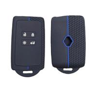 Funda de silicona para llave de coche con 4 botones para Renaul-t Clio, Megane, Koleos, Kadjar, Kangoo, Twingo, Talisman, Captur, Espace, Dacia Duster, protector de llavero de silicona (azul)