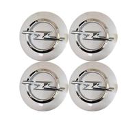 DACINHFB 4 Piezas Coche Tapacubos Centrales con Logo para Opel Adam Antara Astra J K L Combo Corsa D E F Crossland X 60MM, Coche Protectores Tapas Centrales Antipolvo y Antiarranazos,Silver
