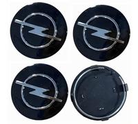 DACINHFB 4 Piezas Coche Tapacubos Centrales con Logo para Opel Adam Antara Astra J K L Combo Corsa D E F Crossland X 60MM, Coche Protectores Tapas Centrales Antipolvo y Antiarranazos,Black