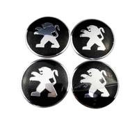 DACINHFB 4 Piezas Pegatina para Tapa de Rueda para Peugeot 207 Super 2000 2006-2006 56mm, Adhesivo Insignia Impermeable Tapacubos Pegatinas Auto Accesorios,Black