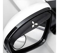 DACINHFB Espejo de Ángulo Muerto 2 en 1 con Visera de Lluvia para Retrovisor para Mitsubishi L200 V Club Cab 2015-2018, Espejo Auxiliar Giratorio 360° con Fibra de Carbono