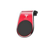 DACINHFB Soporte Móvil Coche Magnético para Tesla Model Y 2020 2021 2022 2023 2024 2025, Imán Potente N38 Sujeción Estable en Rejilla de Aire Accesorios Elegante y Compacto,Red
