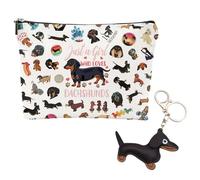 Dackel Bolso de Gran Capacidad Reutilizable Dackel Decoración Adecuada para Amigo Amante de los Animales Incluye un Llavero Dackel Bolso de Maquillaje Portátil