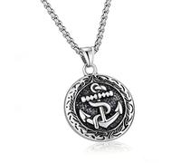 DACKLOONG Collar con colgante de ancla náutica vintage para hombre, amuleto de protección de marinero hip hop
