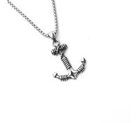 DACKLOONG Collar con colgante de ancla naval retro para hombre, joyería vintage náutica con amuleto marinero
