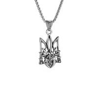 DACKLOONG Neptune Poseidon - Collar con colgante de tridente para hombre, joyería de hip hop, amuleto mitológico individual, símbolo de poder griego antiguo con caja de regalo blanca