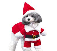 DACONGMING Disfraz de Navidad para perro, cálido y lindo vestido para perro, falda para cachorros, hermoso disfraz de Navidad para mascotas, caniche chihuahua, bulldog