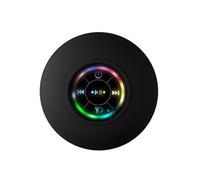 Daconovo - 1 set altavoz Bluetooth para sala de audio inalámbrico con ducha altavoz RGB, luz Bluetooth, ventosa portátil, color negro
