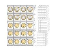 Daconovo 10 PáGinas de ColeccióN de Monedas de Bolsillo con 9 Agujeros para Fundas de ColeccióN de áLbumes de Monedas para la MayoríA de las Insignias de Sellos de Monedas, Etc.