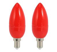 Daconovo 2X Bombilla de velas de luz LED Bombilla de luz roja con luces de Luces de vela con ahorro de energia,E14